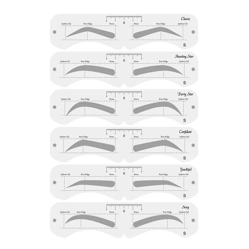 6 шт./компл. многоразовый Профессиональный трафарет для бровей Шаблон инструмент