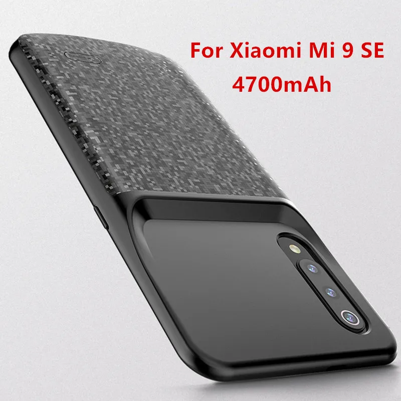 Чехол для питания s для Xiaomi Mi 9 SE, портативное зарядное устройство, чехол для аккумулятора, 4700 мА/ч, внешний силиконовый внешний аккумулятор, чехол для зарядки аккумулятора