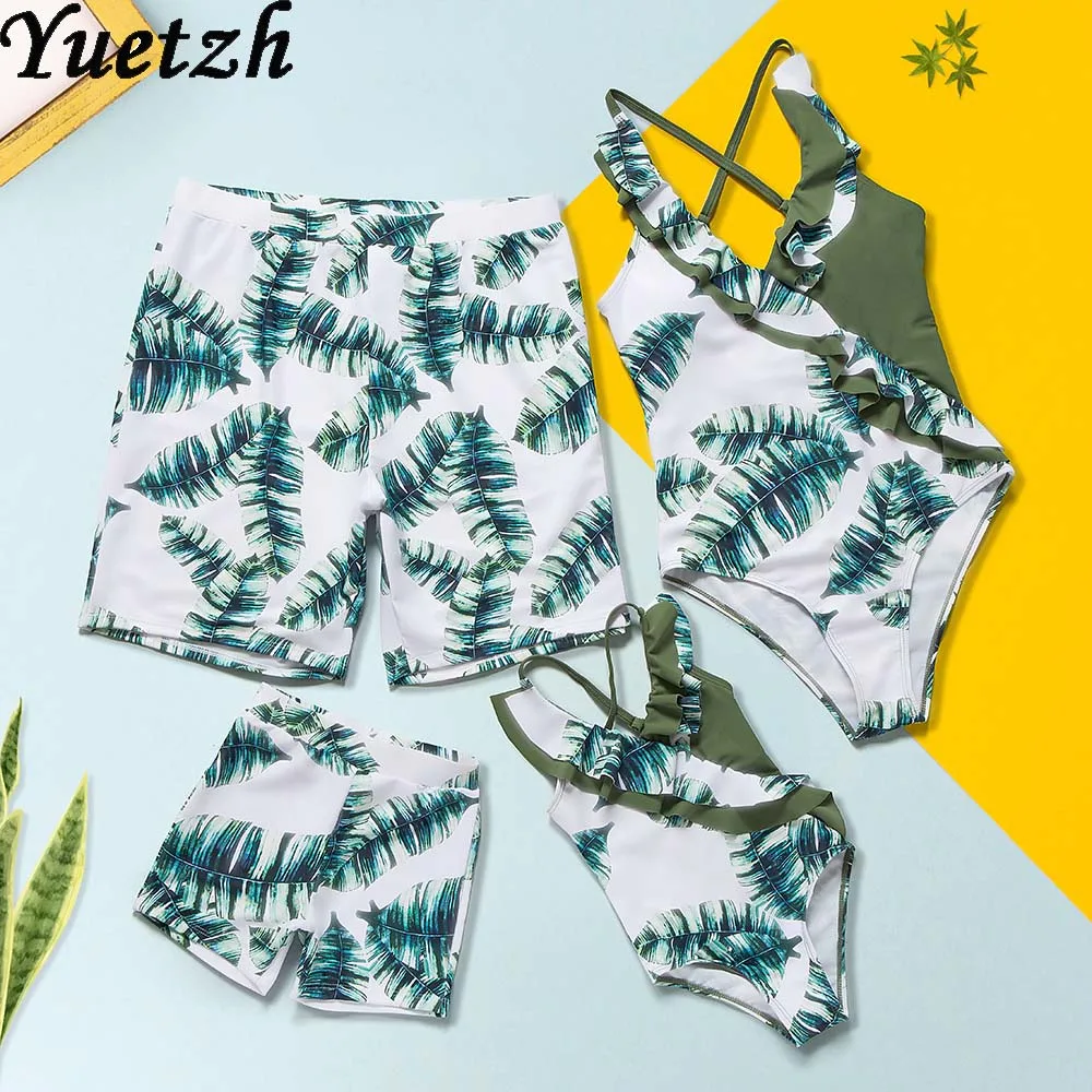 Женский слитный купальник для девочек комплекты бикини 2020 всей семьи детей и