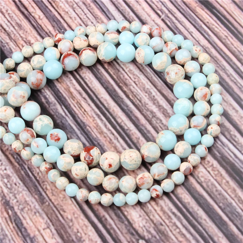 

Natural Stone Natural Emperor 15.5" PicBlue Peacockk Size 4/6/8/10/12mm fit Diy Charms Beads Jewelry Making Accessories