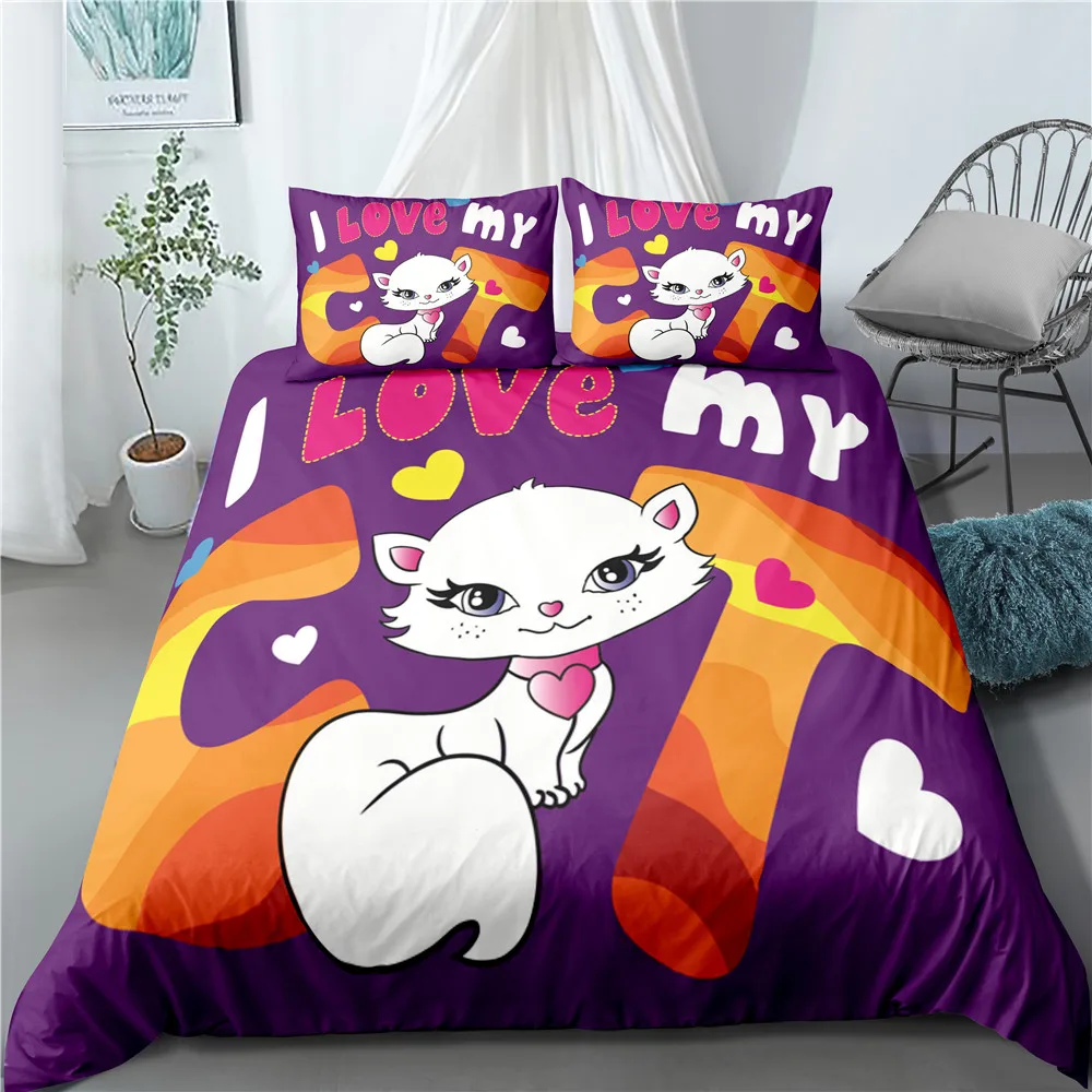 

3d Cartoon bedding set 3pieces set duvet cover sets bed gull size for girls boys bedroom home decors