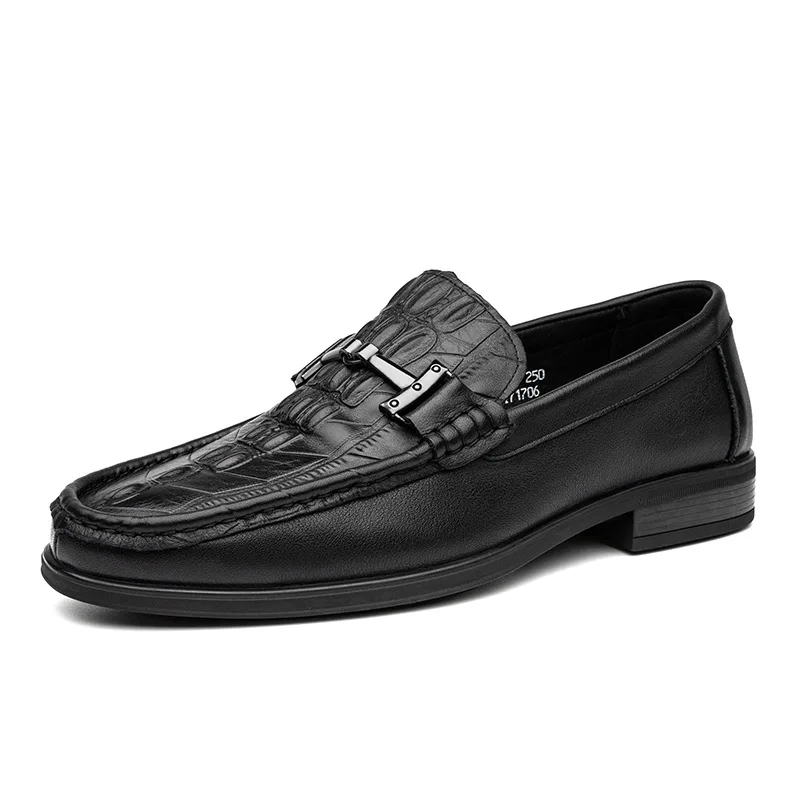 

Ormal Shoes Men Classic Italian Dress Coiffeur Crocodile Shoes Men Leather 2021 Slip Dress Loafers Mens Dress Shoes