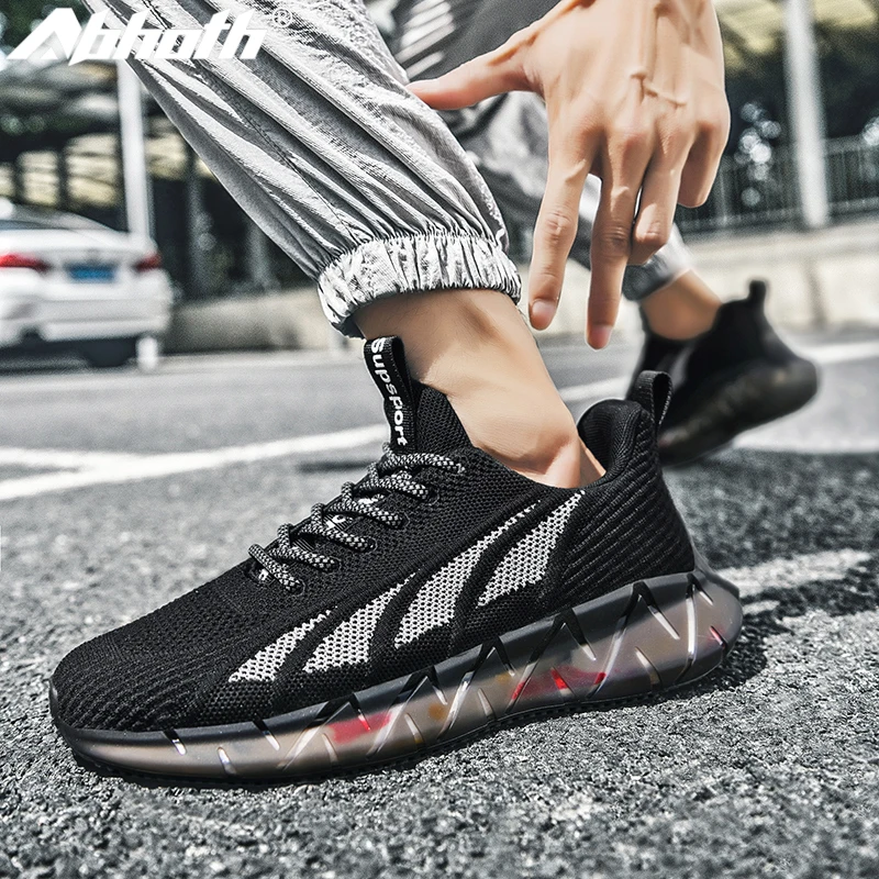 

Abhoth Men Running Shoes Lightweight Sneakers Classical Walking Shoes Men Comfort Outdoor Breathable Flats Jogging Sport Shoes