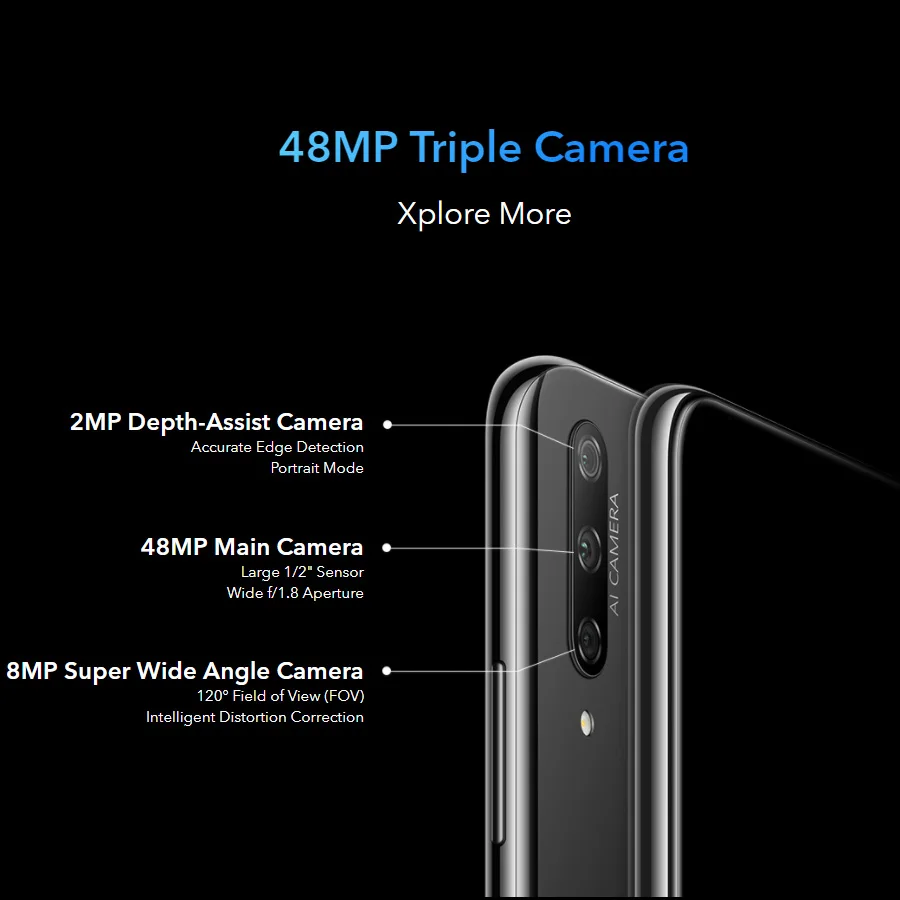 Новый мобильный телефон honor 9x 6 59 дюймов ГБ ОЗУ 128 Гб ПЗУ Восьмиядерный процессор