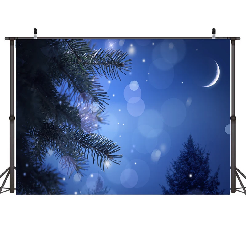 

Фон для фотосъемки Nitree, фон для фотостудии, Рождественский ночсветильник, пятно, луна, Сосновая елка, украшение для рождевечерние