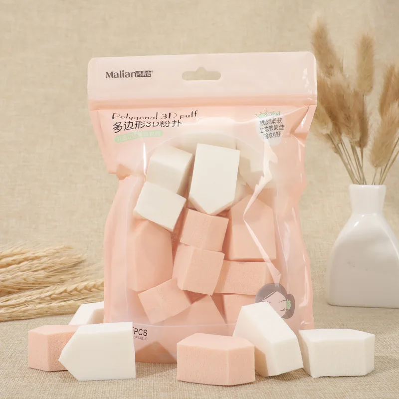 Полигональная 3D мини губка Sorbet пудра Puff 15 инструменты для макияжа для сухих и влажных двойного назначения Порошковая пудра