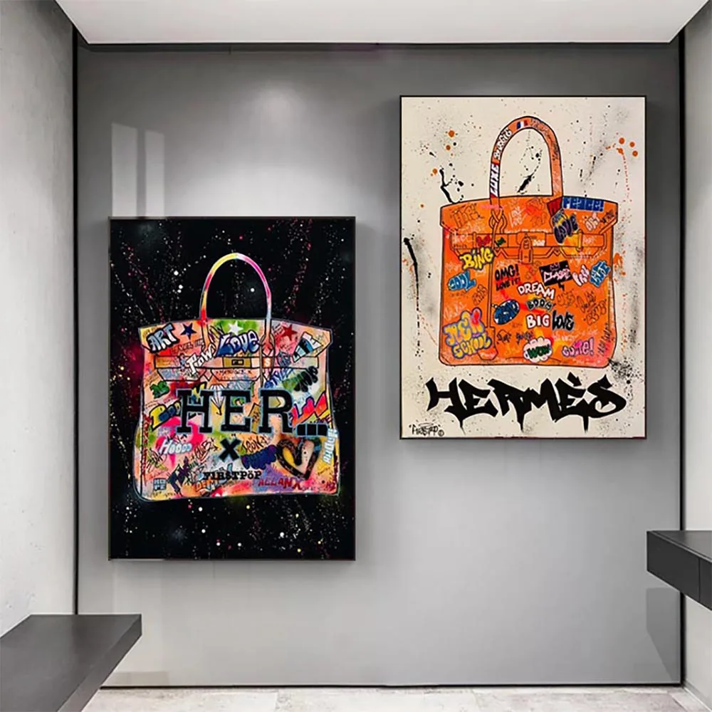 

Modern Fashion Canvas Painting Abstract Graffiti Art Posters and Prints Cuadros Wall Art Pictures for Living Room Home Decor