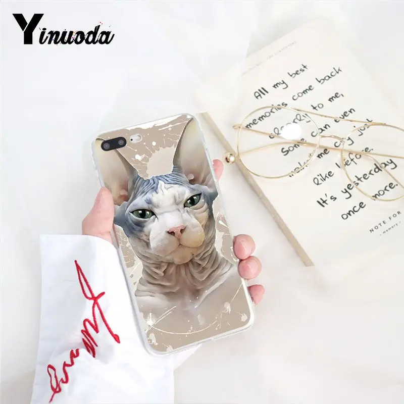 Yinuoda тату Сфинкс Кот DIY Роскошный чехол для iPhone 8 7 6 6S X XS MAX 5 5S SE XR 11 Pro