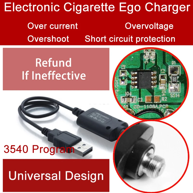 Эго USB Зарядное устройство электронные сигареты eGo резьбы usb адаптер зарядный кабель для передачи данных для электронные сигареты eGo EVOD Батарея Vape Наборы