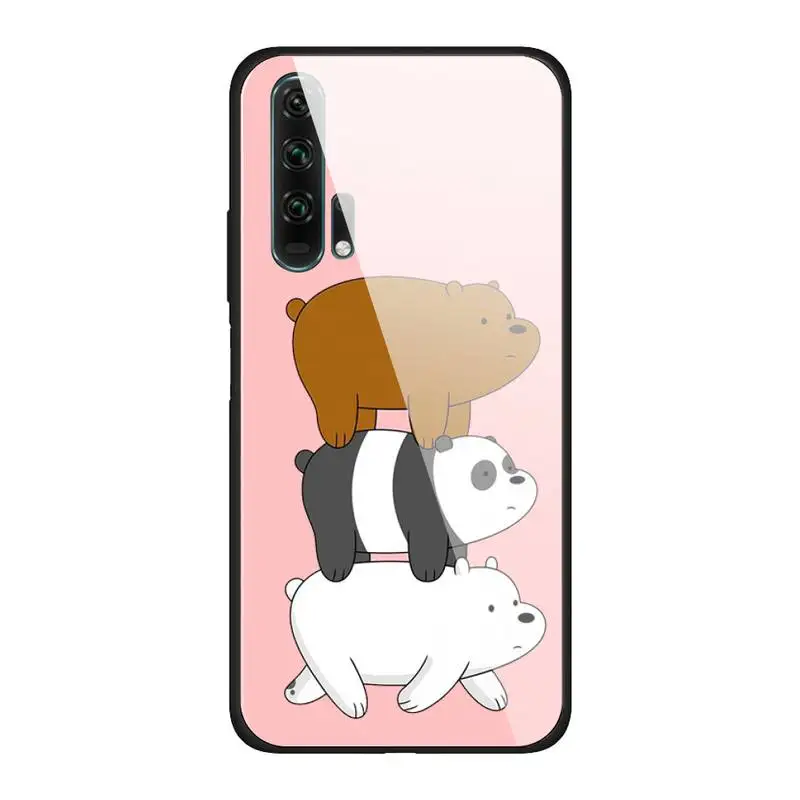 

We Bare Ice Bear Panda Glass Phone Case For Huawei P20 Pro P30 Lite Mate 9 10 20 Pro Nova 3i 5 3E Cover Accessories