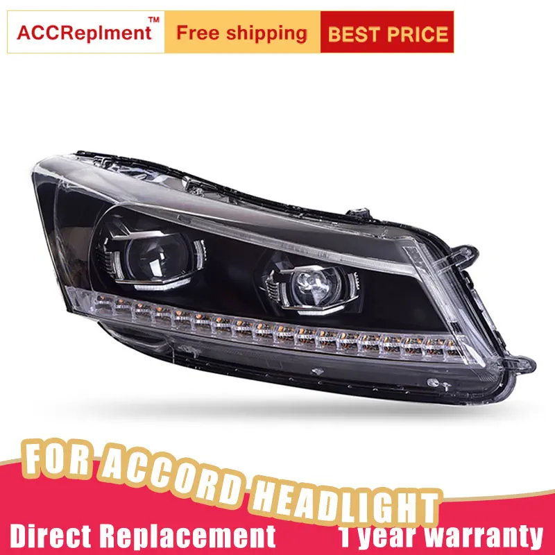 

2Pcs LED Headlights For Honda Accord 2008-2012 led car lights Angel eyes xenon HID KIT Fog lights LED Daytime Running Lights