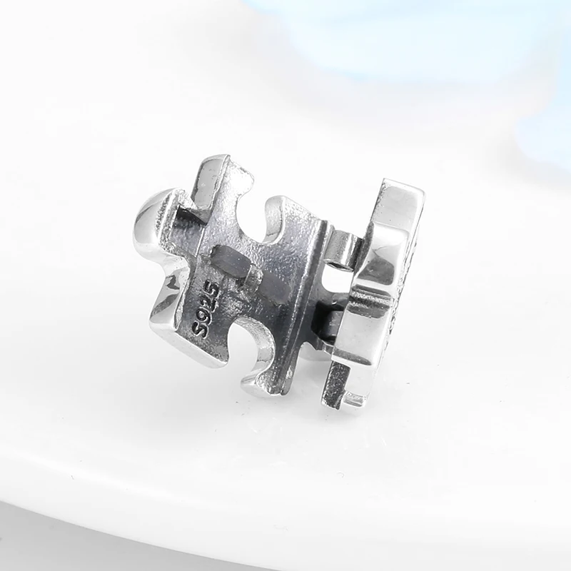 925 Sterling Silver Lucky Puzzle Square clips charms bead jewelry making Fit Original reflection Charm Bracelet | Украшения и