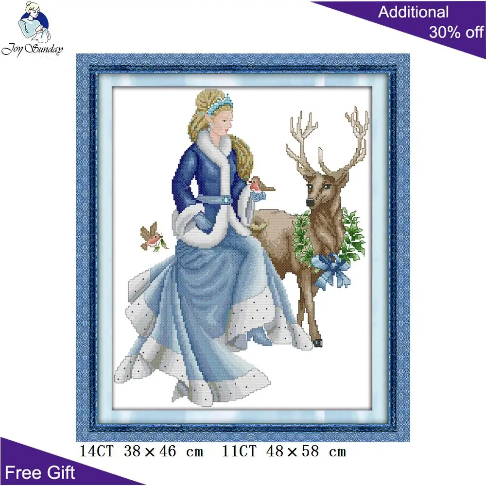 Joy Sunday сказочные украшения для дома R936 14CT 11CT счетные и штампованные зимние сказки