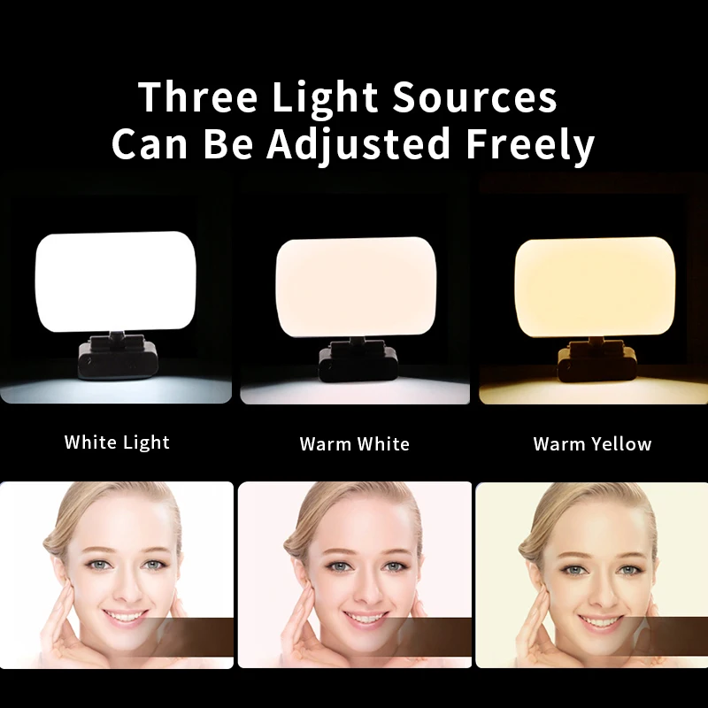 video conference 6500kportable led video light cube laptop computer webcam light zoom call lighting with clip for live streaming free global shipping