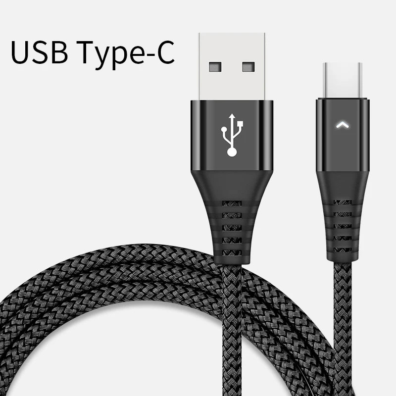 Black HANNORD usb type-C кабель USB C кабель для быстрой зарядки и синхронизации данных 1,2 A Светодиодный индикатор 1,8 м для Xiaomi samsung Android Phone - Цвет: Black