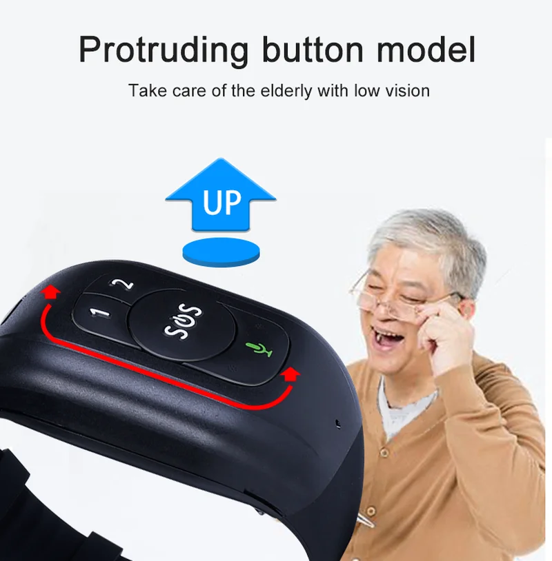 V48 4G Full Netcom GPS отслеживание браслет говорящие часы IP67Waterproof выступающая кнопка