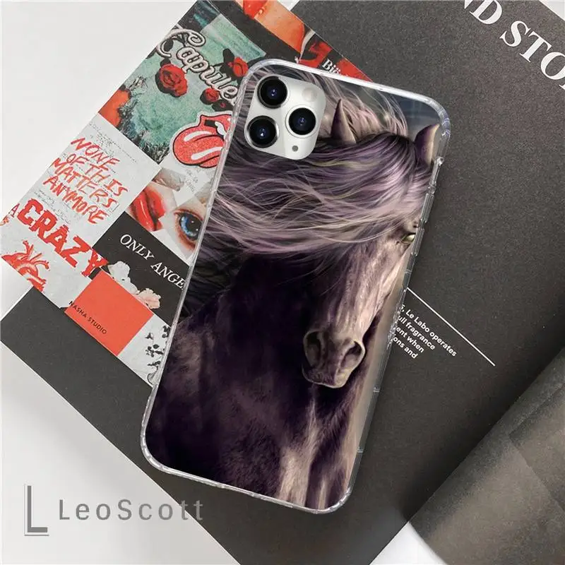 

Watercolor Horses Running Phone Case For iphone 12 5 5s 5c se 6 6s 7 8 plus x xs xr 11 pro max mini