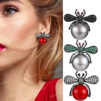 missvikki delicate cute trendy flashing cz bee with bee drop earrings for women girl party daily jewelry high quality best gift