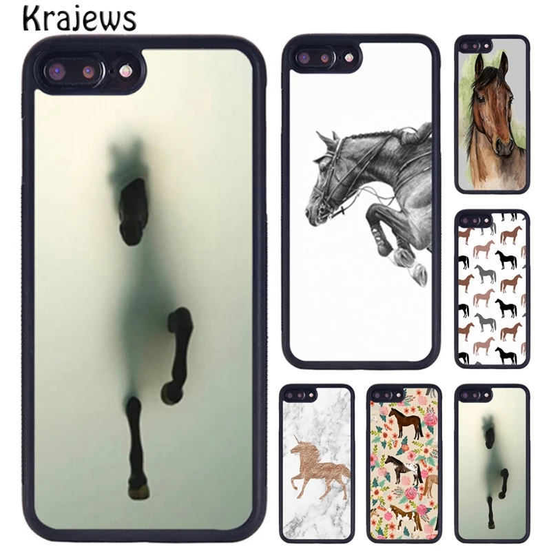 Krajews Horse Pony Pattern Phone Case For iPhone X XR XS 11 12 13 Pro MAX 5 6 6S 7 8 Plus Samsung Galaxy S8 S9 S10 Plus
