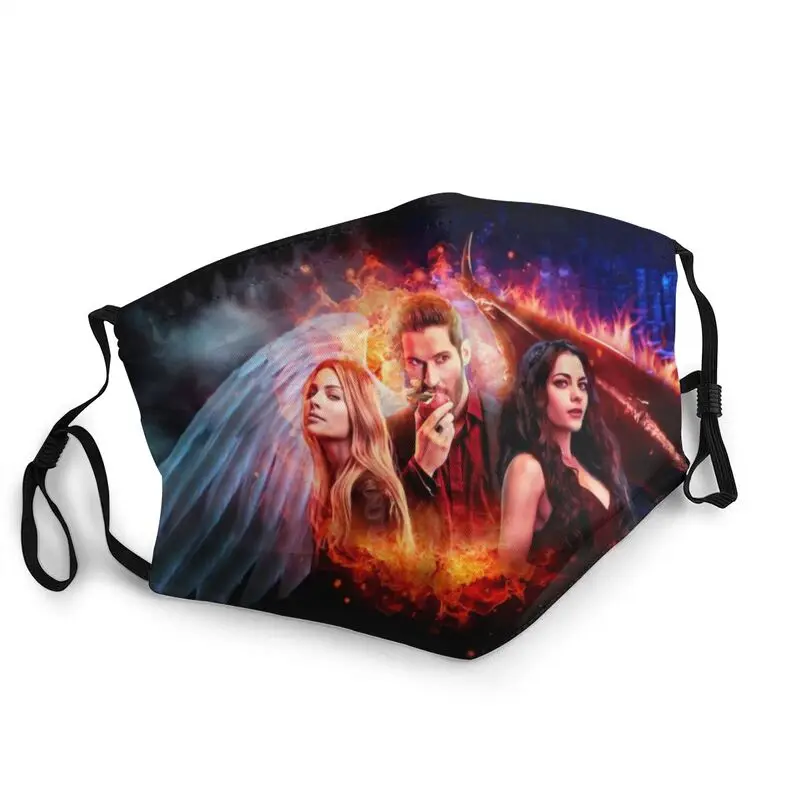 

Lucifer Morningstar Face Mask Men Women Anti Dust TV Show Mask Protection Cover Respirator Breathable Mouth Muffle