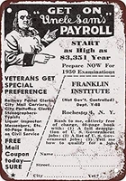 tin sign new aluminum metal 1949 get on uncle sams payroll 11 8 x 7 8 inch