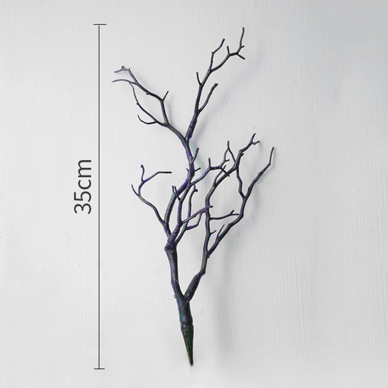 

1pc Art Simulation Plastic Leaf Plant Tree Branch Home Indoor Shop Decor 35cm