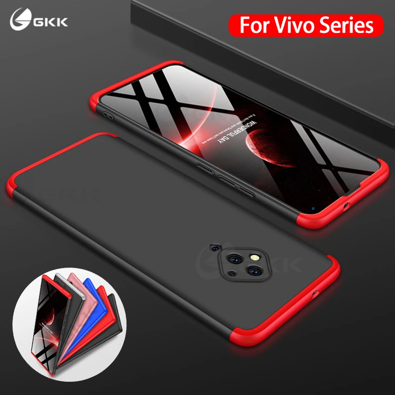 Оригинальный чехол GKK для Vivo S1 Pro V17 Y91C Y17 Y15 Y12 Realme C3 3 в 1 противоударный Матовый