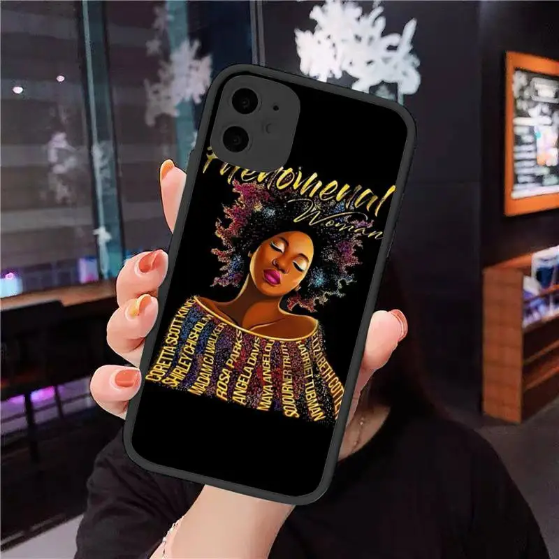 

Melanin Poppin Aba Black Girl Phone Case matte transparent For iphone 7 8 11 12 plus mini x xs xr pro max cover