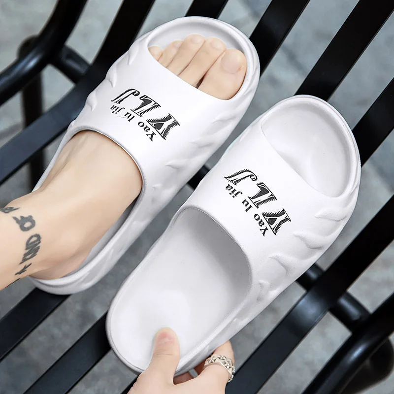

Plus size couple new cross-border one-word slippers cool