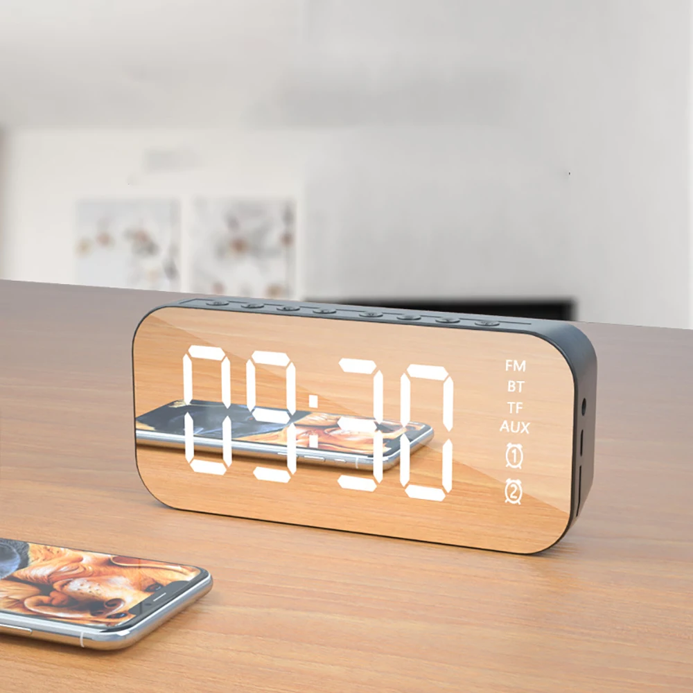 

LED Digital Alarm Clock Watch Table Electronic Desktop Clocks USB Wake up FM Radio Time Projector