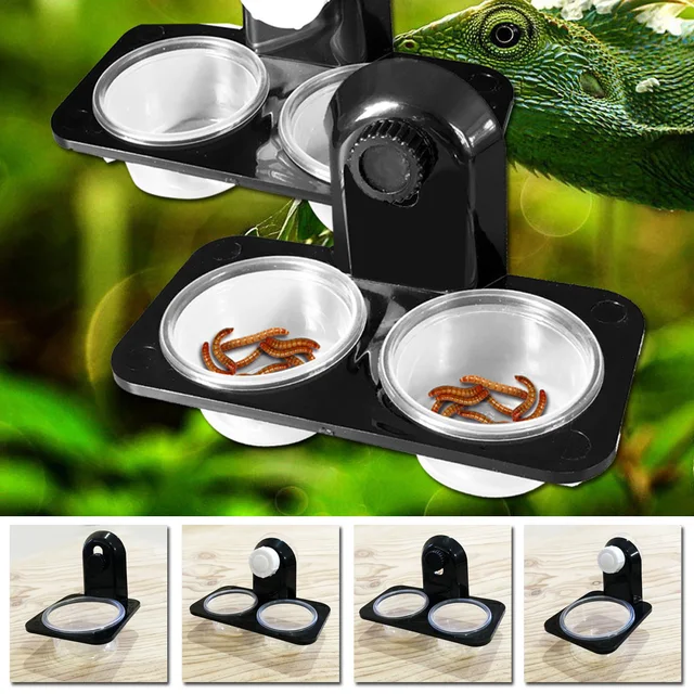 1pcs ABS Reptile Tank Food Water Feeding Bowl Insect Spider Ants Nest Snake Gecko Terrarium Breeding Feeders Box Pets Supplies 4