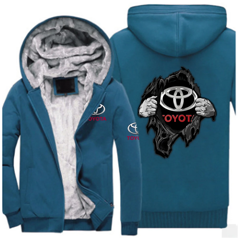 

2021 Men's Winter Toyota Car Logo sport custom street Sweatshirts Streetwear Fleece Leisure Warm Men Thicken Hoodies Mens Jacket