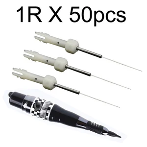 50 шт. Dermograph 1R Оригинальный США станок для мозаичной Татуировки Ручка иглы Игольный 1 зубец для перманентного макияжа бровей и губ