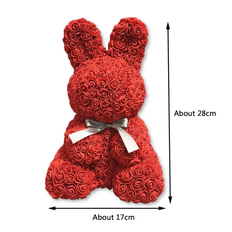 

Simulation Red Rose Easter Bunny Shape Immortal Rose Bear Valentine's Day Eternal Roses Flower Birthday Gifts Artificial Flowers