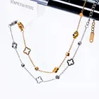 Женский браслет с четырехлистным клевером, полый браслет для женщин, цепочки, простая Золотая фотография для девушек, ювелирные изделия для вечерние, тренд 2021