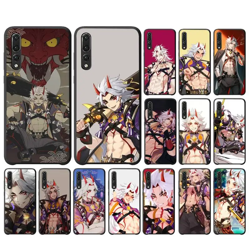 

enshin Impact Anime Arataki Itto Phone Case For Huawei Y6 2018 Y7prime2019 funda Case for Y8p Y9 2019 Capa