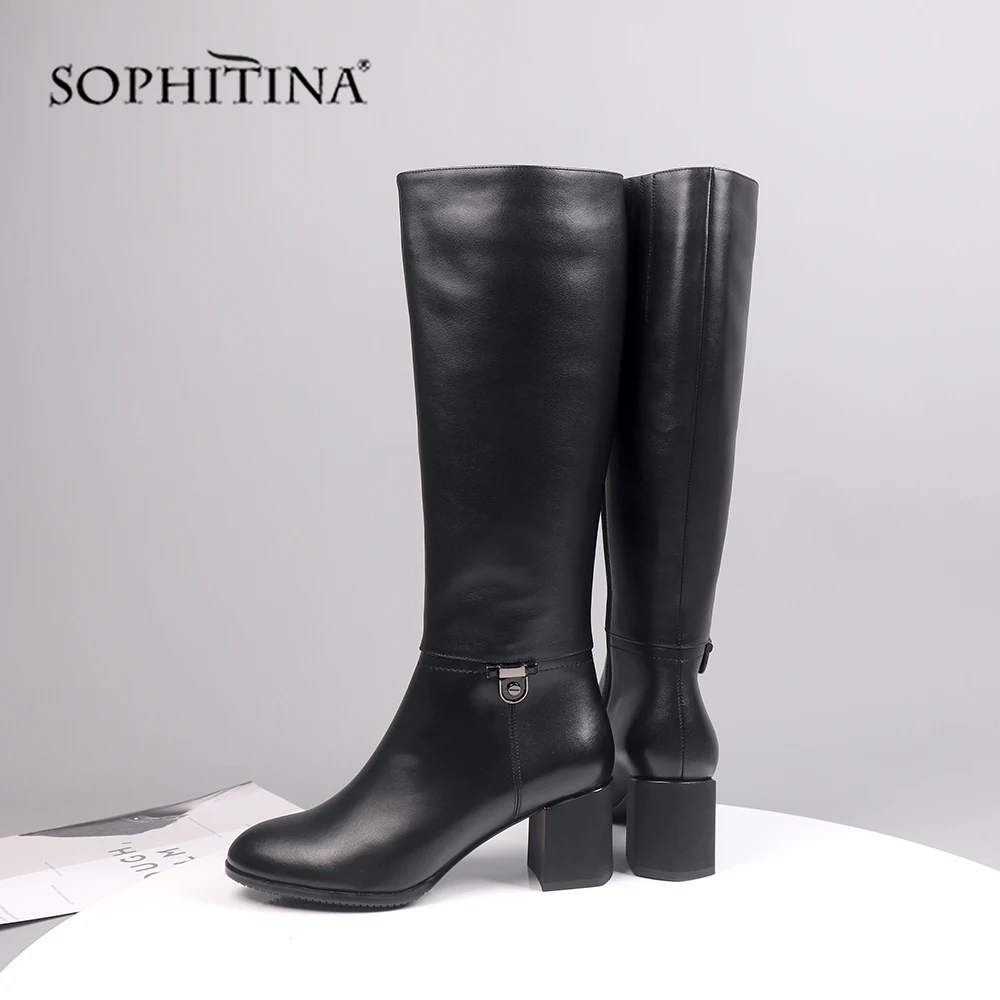 SOPHITINA/Элегантные Высокие сапоги Высококачественная обувь из коровьей кожи