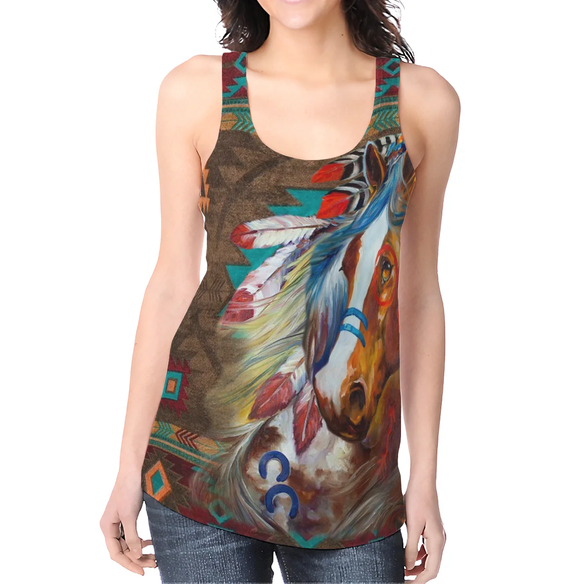 

Vintage Totem Wolf 3D Printed Hollow Out Tank Top women for Girl Summer Casual Tees Vest Top Funny Tank Top