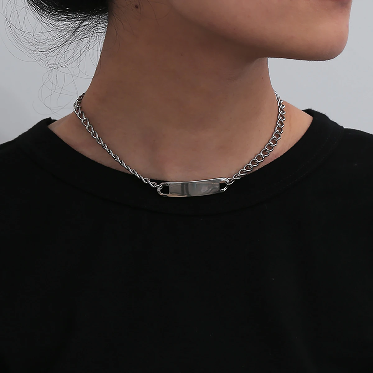

SHIXIN Punk Stainless Steel Chain for Women/Men Hiphop Chunky Short Choker Necklace Colar Fashion Statement Jewelry on Neck 2020