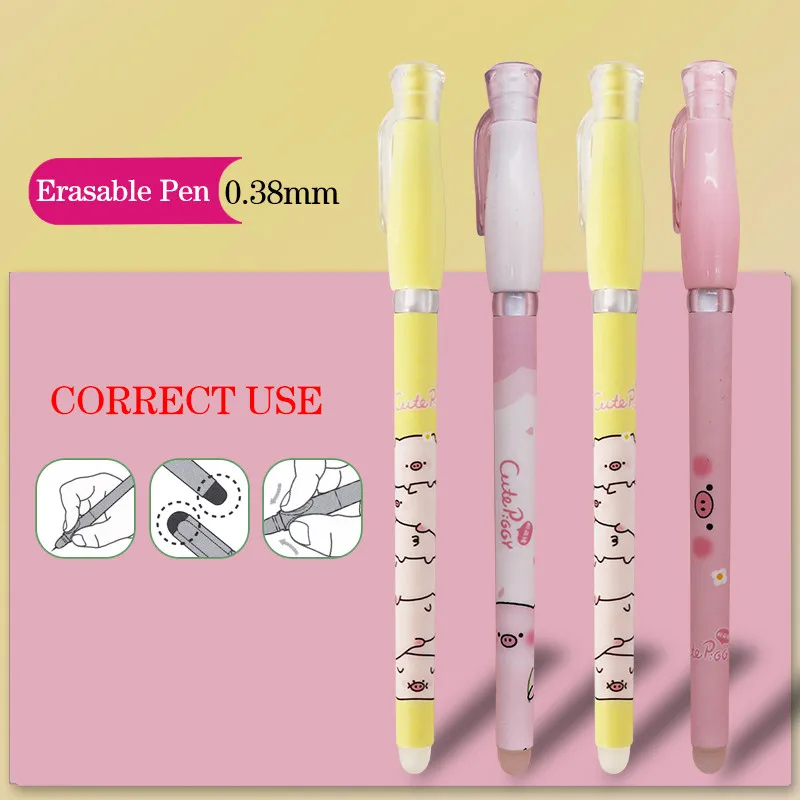 3 шт./компл. милые стираемые ручки 0 5 мм синие/черные чернила волшебная гелевая