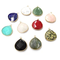 natural stone agates pendants water drop shape pendant for jewelry making diy necklace accessories reiki healing jewellery gift