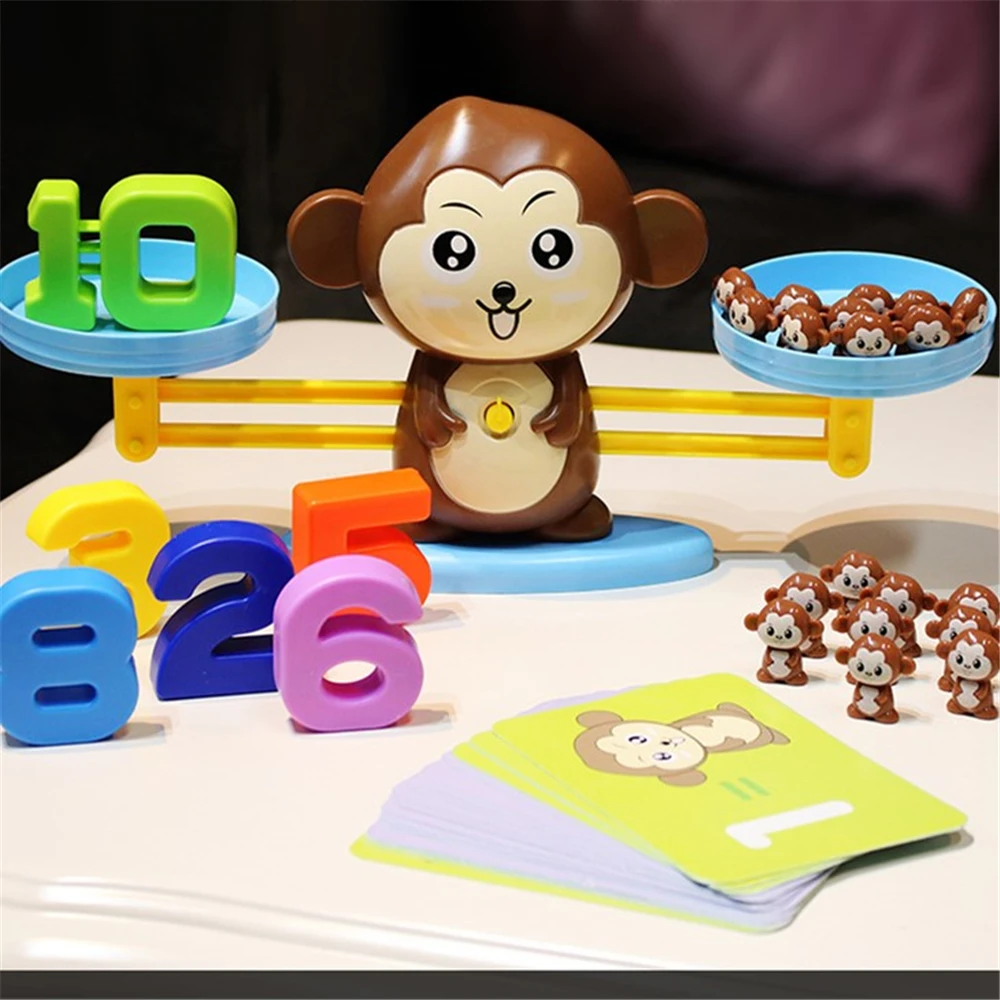 Развивающая математическая игрушка умная обезьянка весы детская цифровая игра