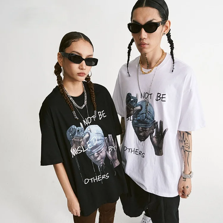 

fashion casual spring summer graphic t shirts oversized hip hop short sleeve printing tshirts streetwear men clothing
