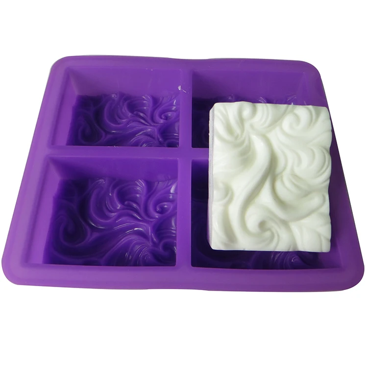 Силиконовая форма для мыла сделай сам с рисунком облаков 4-полосная