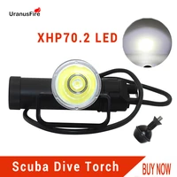 uranusfire xhp70 2 led canister dive lamp light 4000lm waterproof diving flashlight underwater video torch powered by 818650