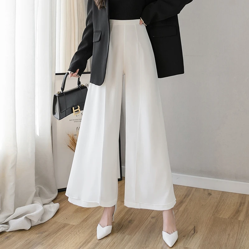 

Women's High-Waist 2021 New Chiffon Loose Pants Vertical Thin Split Cargo Pants Skirt Casual Womens Clothing Summer