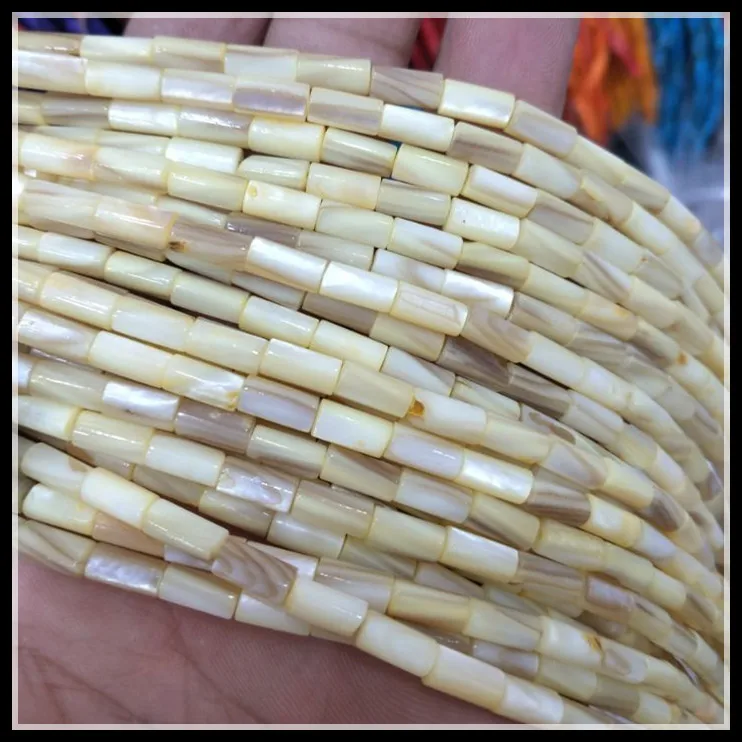 light yellow 100 шт Бусы из натурального жемчуга Размер 4x8 мм длинные бусины формы 2 струны для браслетов из бисера своими руками - Цвет: light yellow