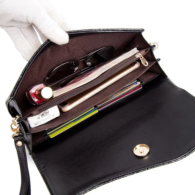 

Luxury Diamond Flower Clutches Genuine Leather Alligator Evening Bag Chain Women Shoulder Crossbody Bags Party Envelope Handbags