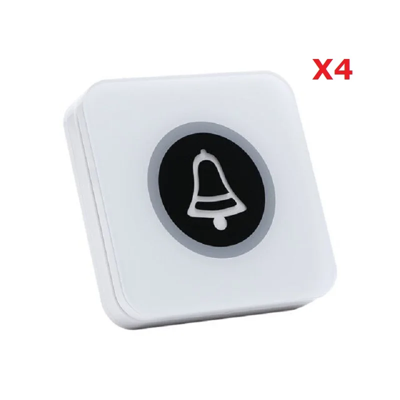 4 call button BYHUBYENG беспроводной звонок супер большой сенсорный одной кнопкой с водонепроницаемой функцией беспроводной пейджер ресторан вызова официанта - Цвет: 4 call button