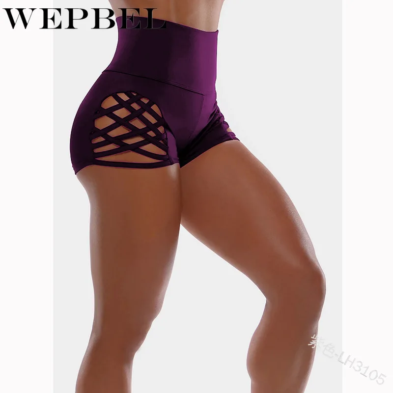 

WEPBEL Women Shorts Leggings High Wasit Hollow-out Workout Safty Panties Sports Fitness Ultra Shorts Gym Wear Good Elastic